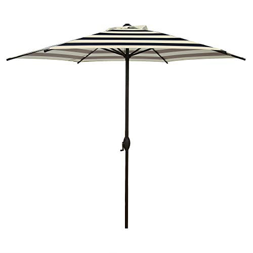 Black and Cream Stripe Abba Patio 9' Patio Umbrella Market Umbrella Outdoor Table Umbrella with Push Button Tilt & Crank for Patio Black and Cream Stripe Abba Patio 9' Patio Umbrella Market Umbrella Outdoor Table Umbrella with Push Button Tilt & Crank for Patio